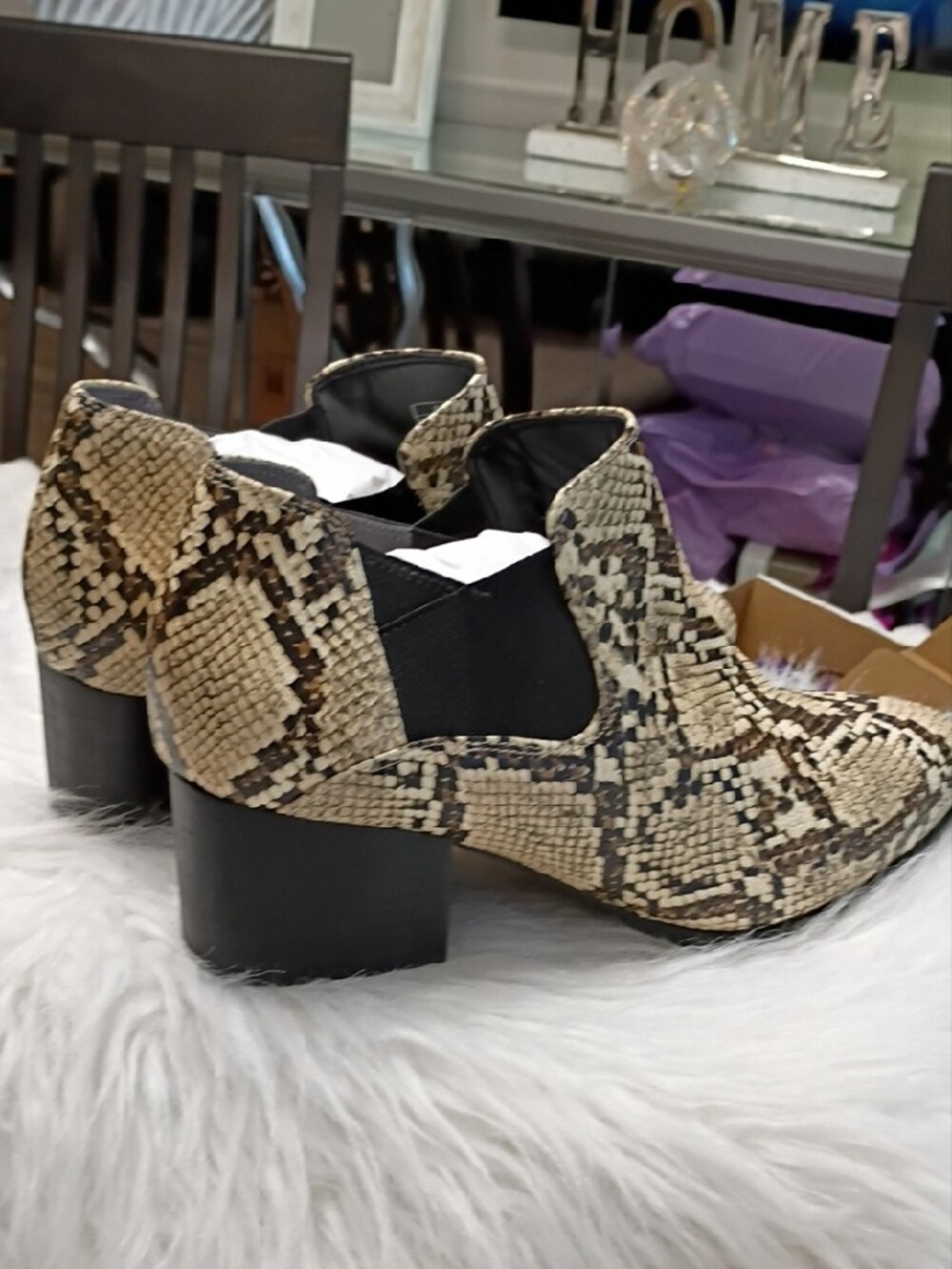 Vionic Neutral Snake-Print Chelsea Bootie - Picture 11 of 16